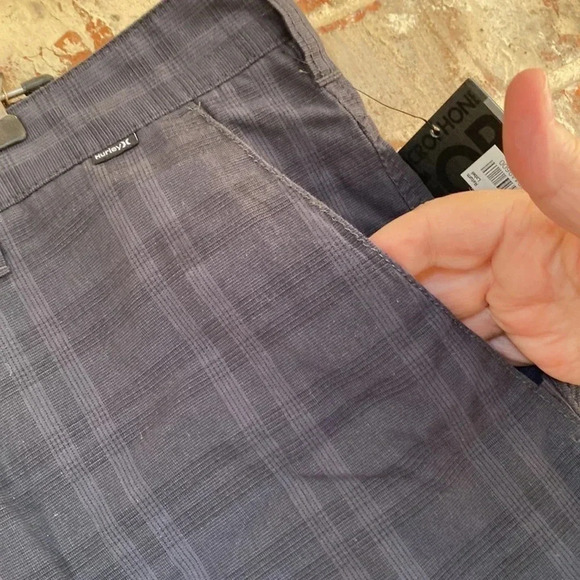 Hurley Mesa Verde Dark Gray Plaid Trouser Shorts - Picture 5 of 12